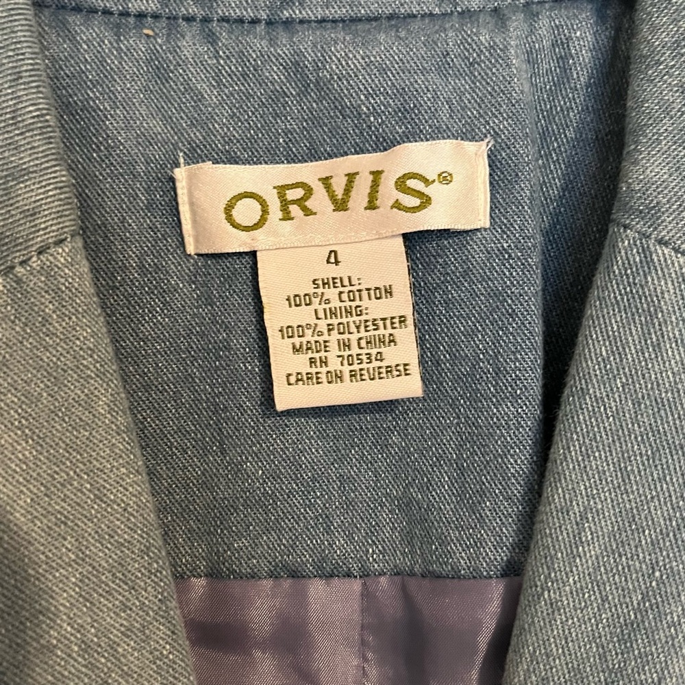 Orvis Women's Denim Blazer Jacket, Regular Size 4 - Picture 3 of 5